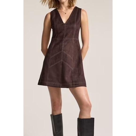 Old Navy Dresses & Skirts - NEW Old Navy x Anna Sui Vegan Suede Mini Dress Women XL Brown